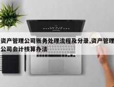资产管理公司账务处理流程及分录,资产管理公司会计核算办法